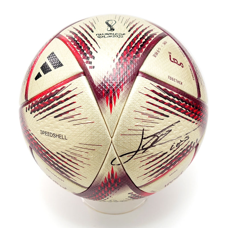 メッシ直筆サイン入りW杯2022サッカーボール (決勝試合球アル・ヒルム