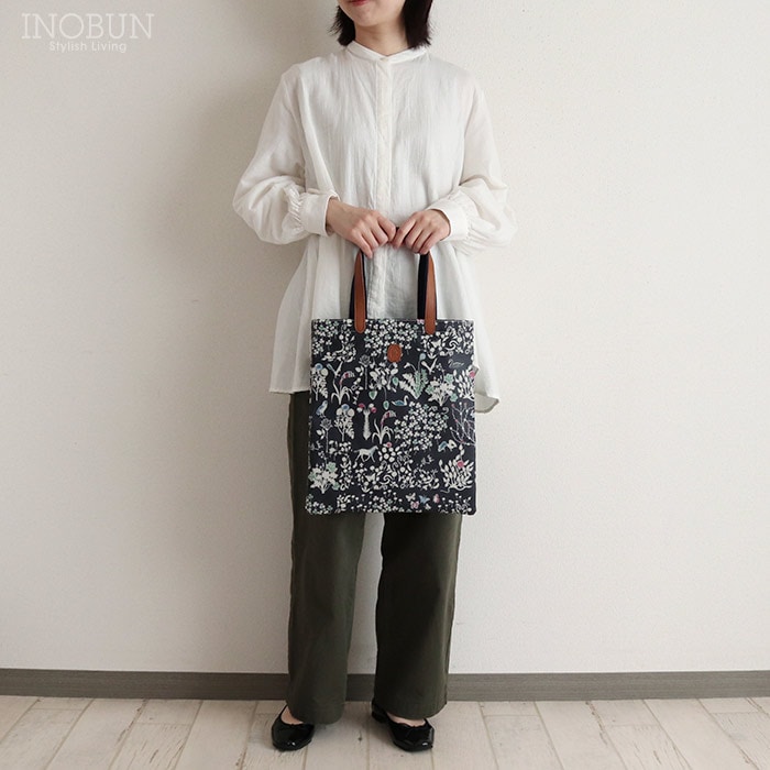 Coupole リバティ ブックバッグトート Yoshie/DE ネイビー マチなし A4