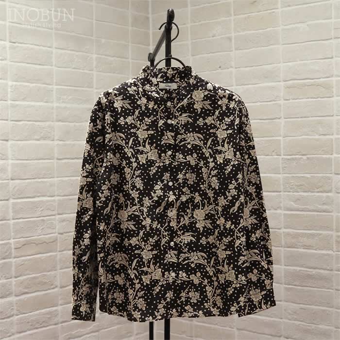 Parkes リバティ スタンドフリルドロップショルダーシャツ ブラウス