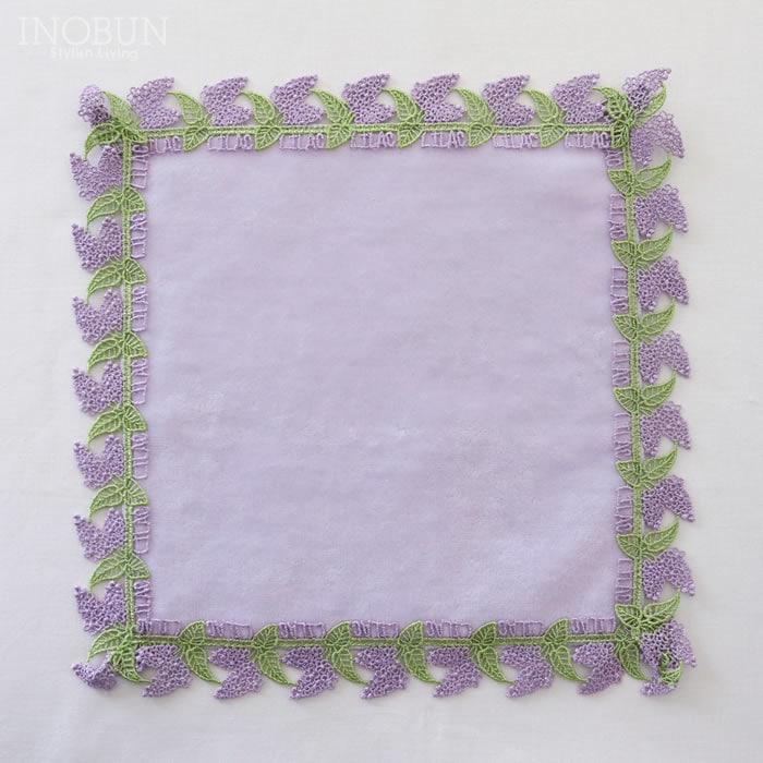 完売】近沢レース店 タオルハンカチ ライラック パープル シーズン限定