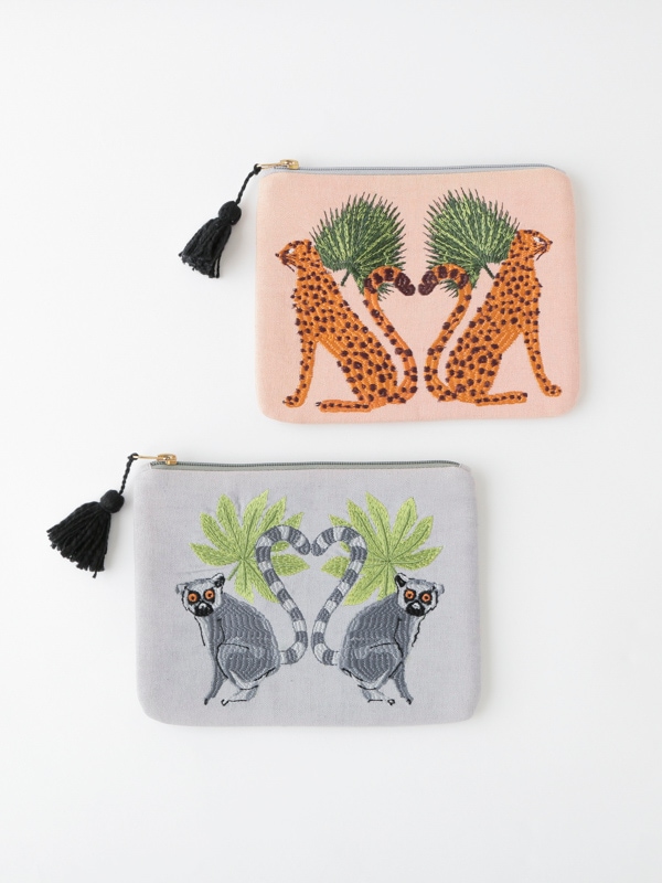 50％OFF】アニマル刺繍ポーチL｜KANKAN ONLINE SHOP【公式】