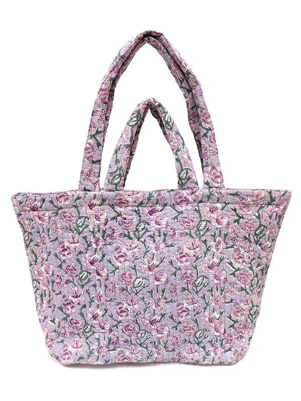 20％OFF】ブロックプリントキルティング2Wayトートバッグ（4カラー