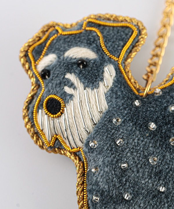 ザリ刺繍キーホルダー シュナウザー｜KANKAN ONLINE SHOP【公式】