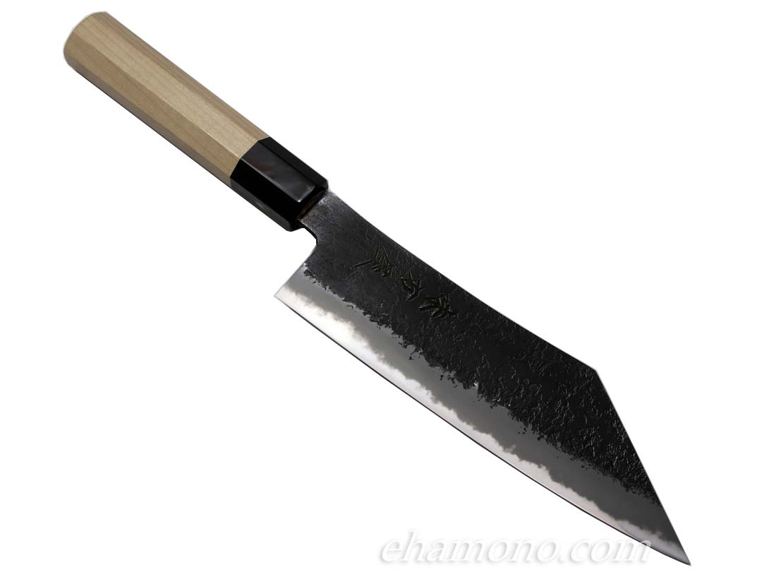 日野浦刃物工房 味方屋作 博多包丁180 黒梨地 水牛八角柄