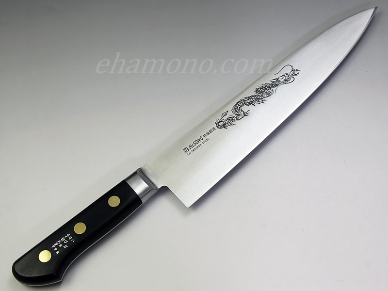 ミソノ EUスウェーデン鋼 牛刀240 ツバ付