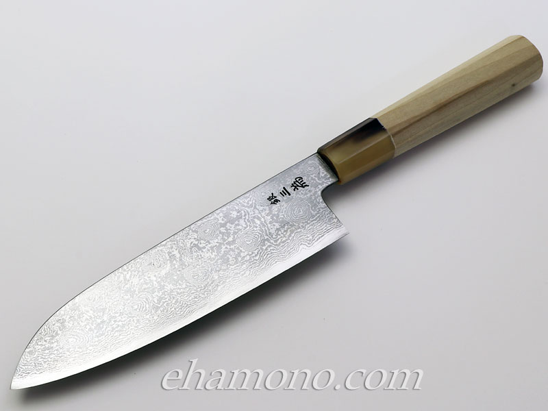 ダマスカス銀三鋼割込 和三徳包丁180