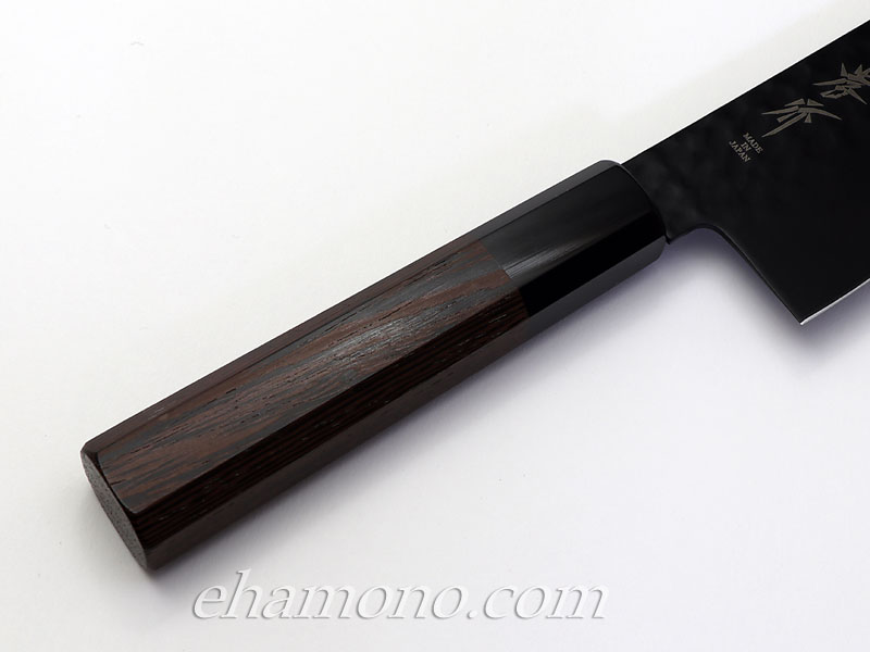 話題の黒い包丁！堺孝行【黒影】三徳 V金10号鎚目フッ素加工和式包丁