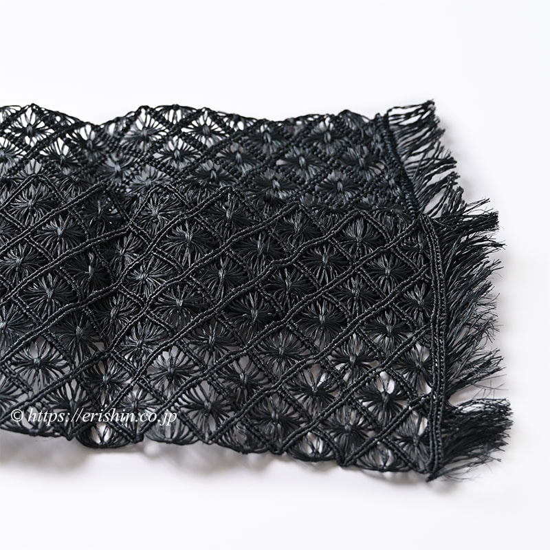 誉田屋源兵衛 半幅帯（芭蕉通風段文/黒）誉田屋源兵衛『着物・呉服えり新』