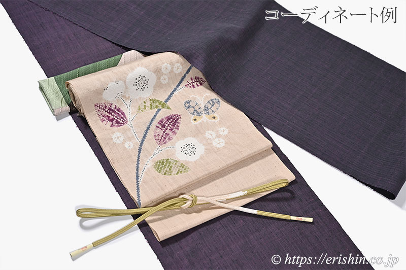 お誂え】森健持 染名古屋帯（こんな夢を見た・辻ケ花/紬地）森健持