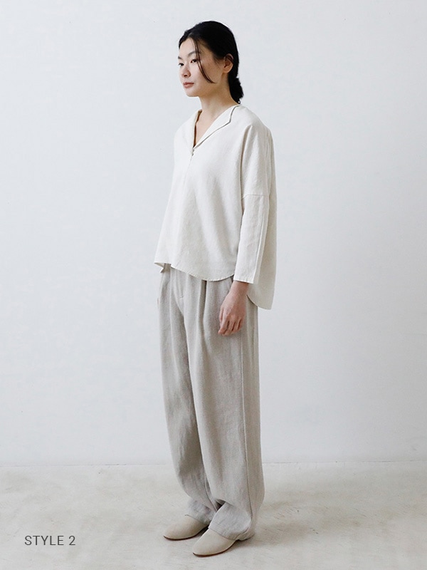 evam eva｜water linen pullover｜ladies',tops