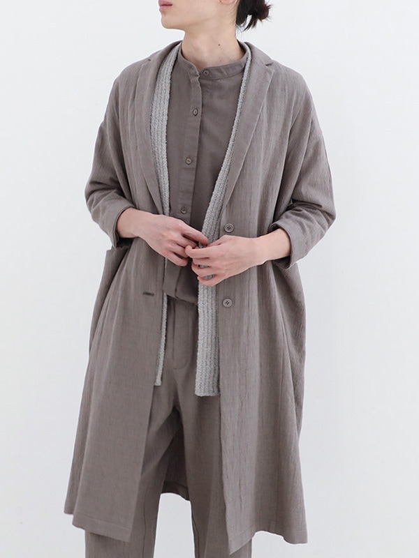 evam eva｜cotton wool band collar shirt [men's]｜men's