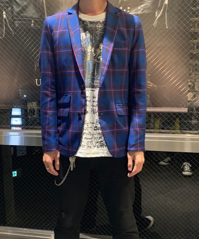 NEW!!!【666 ORIGINAL】2つボタンジャケット（ブルータータンチェック