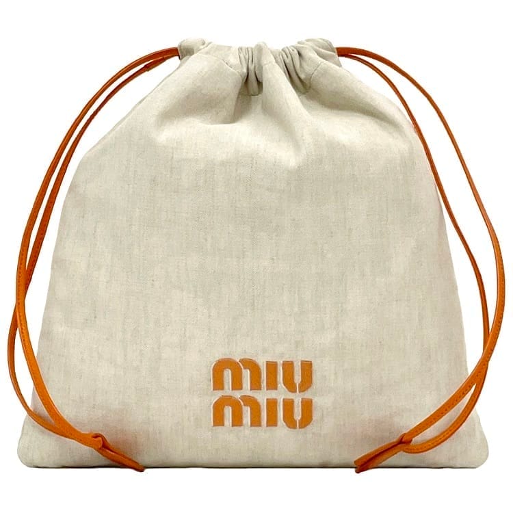 ミュウミュウ 巾着 バッグ ec-23740 ナチュラル オレンジ 2F7Z 5NG009