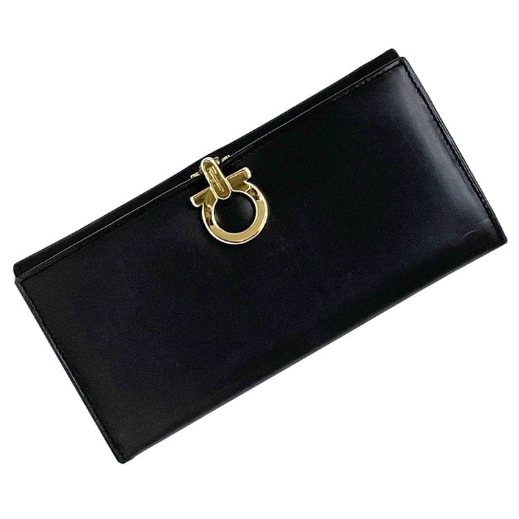 サルヴァトーレ フェラガモ 二つ折り 長財布 ec-23888 ブラック