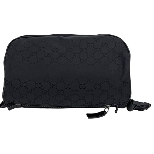 グッチ ボディバッグ ブラック GGナイロン 449182 美品 ナイロン 中古