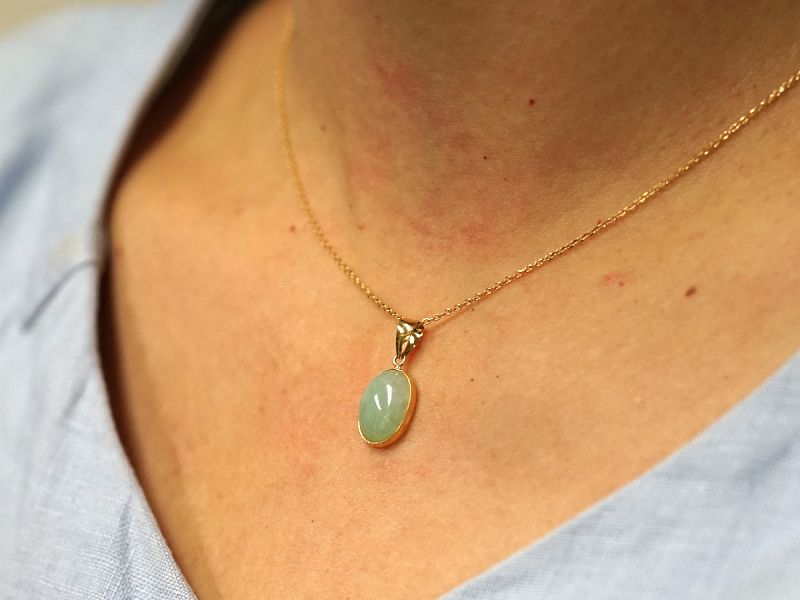 糸魚川産 翡翠 ペンダントトップ （18金イエローゴールド） No.5｜最