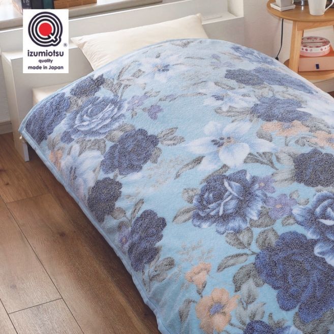 泉大津産 花柄おぼろ調プリントタオルケット 1枚｜ファミリー・ライフ