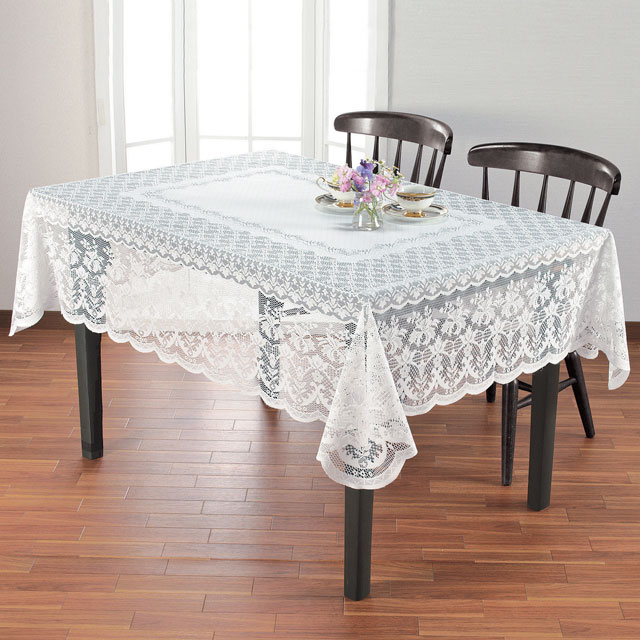 撥水加工レース テーブルクロス 長方形 大 140×220cm｜ファミリー