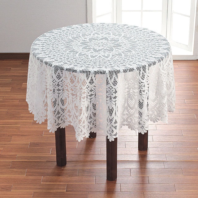 撥水加工レース テーブルクロス 円形 直径150cm｜ファミリー・ライフ