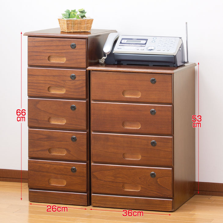 天然木全段鍵付きシークレットチェスト 5段｜ファミリー・ライフ公式通販