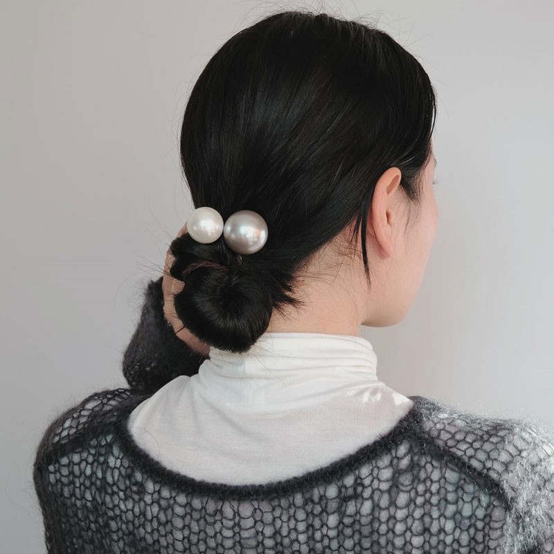 パール スパイラル スクリューピンL (ライトグレー/ゴールド