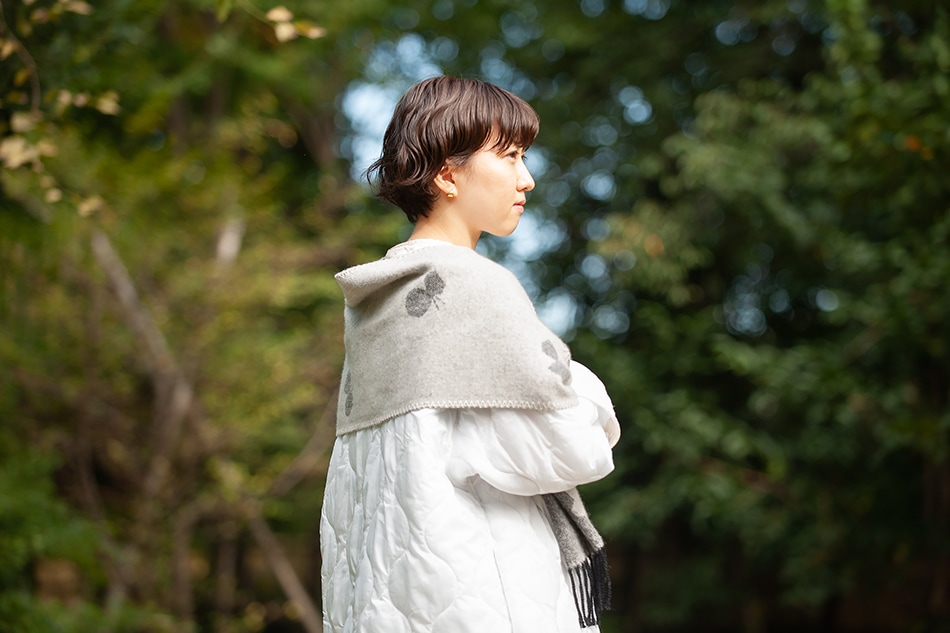 CHOUCHO カシミア混ウールロングマフラー（クリッパン×ミナ ペルホネン