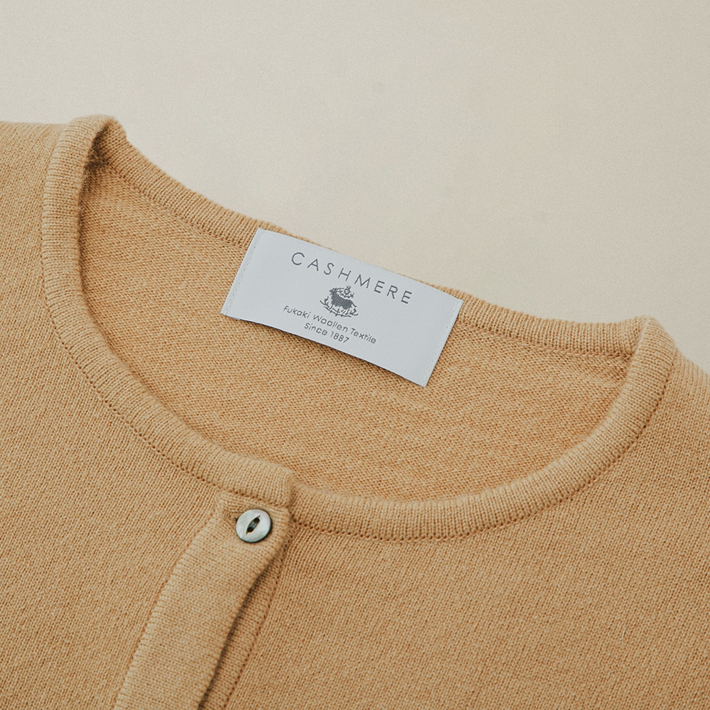 カシミヤ100％ クルーネックカーディガン | Material,Cashmere | FUKAKINET