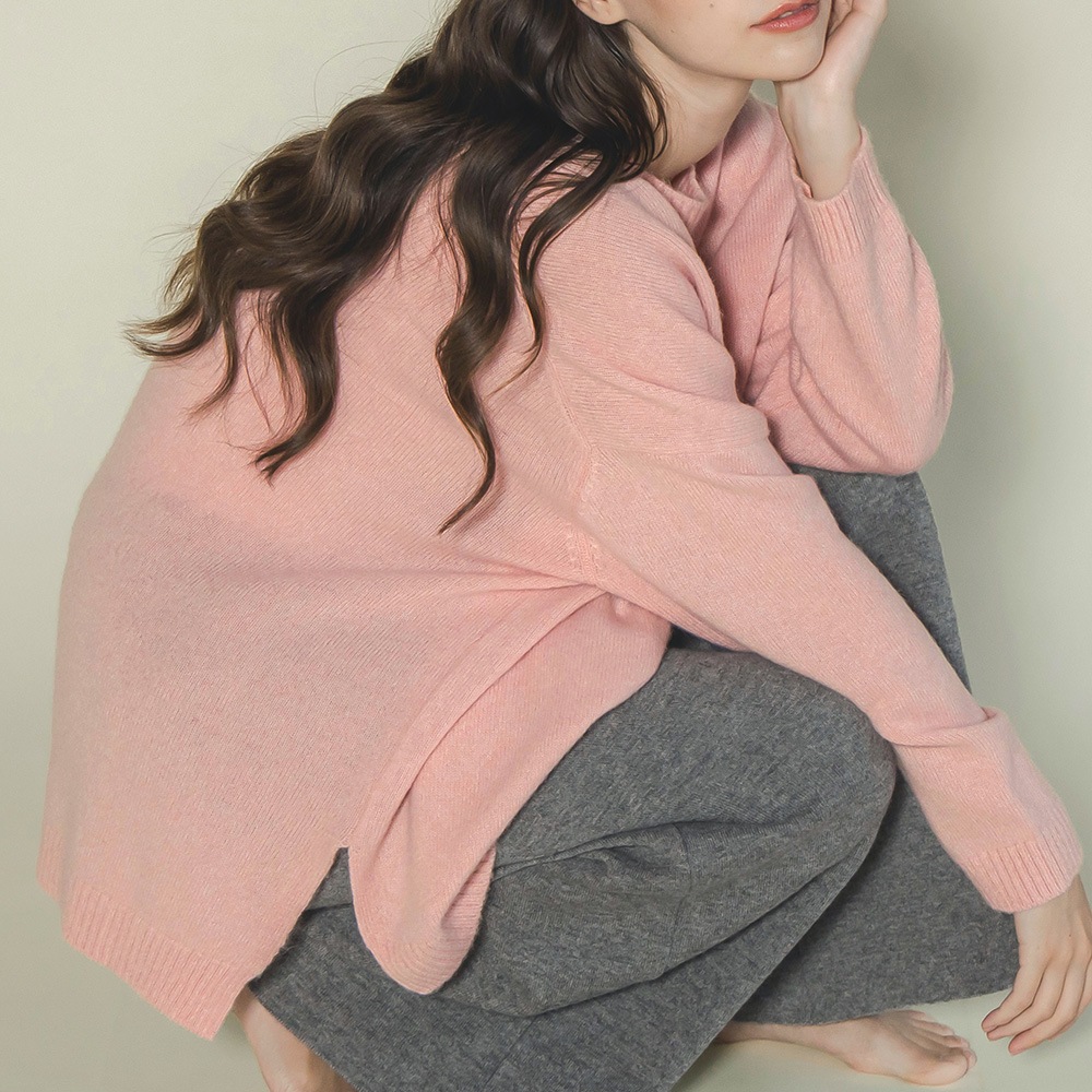 カシミヤ＆ベビーアルパカ クルーネック＜強縮加工＞ | Item,Knit