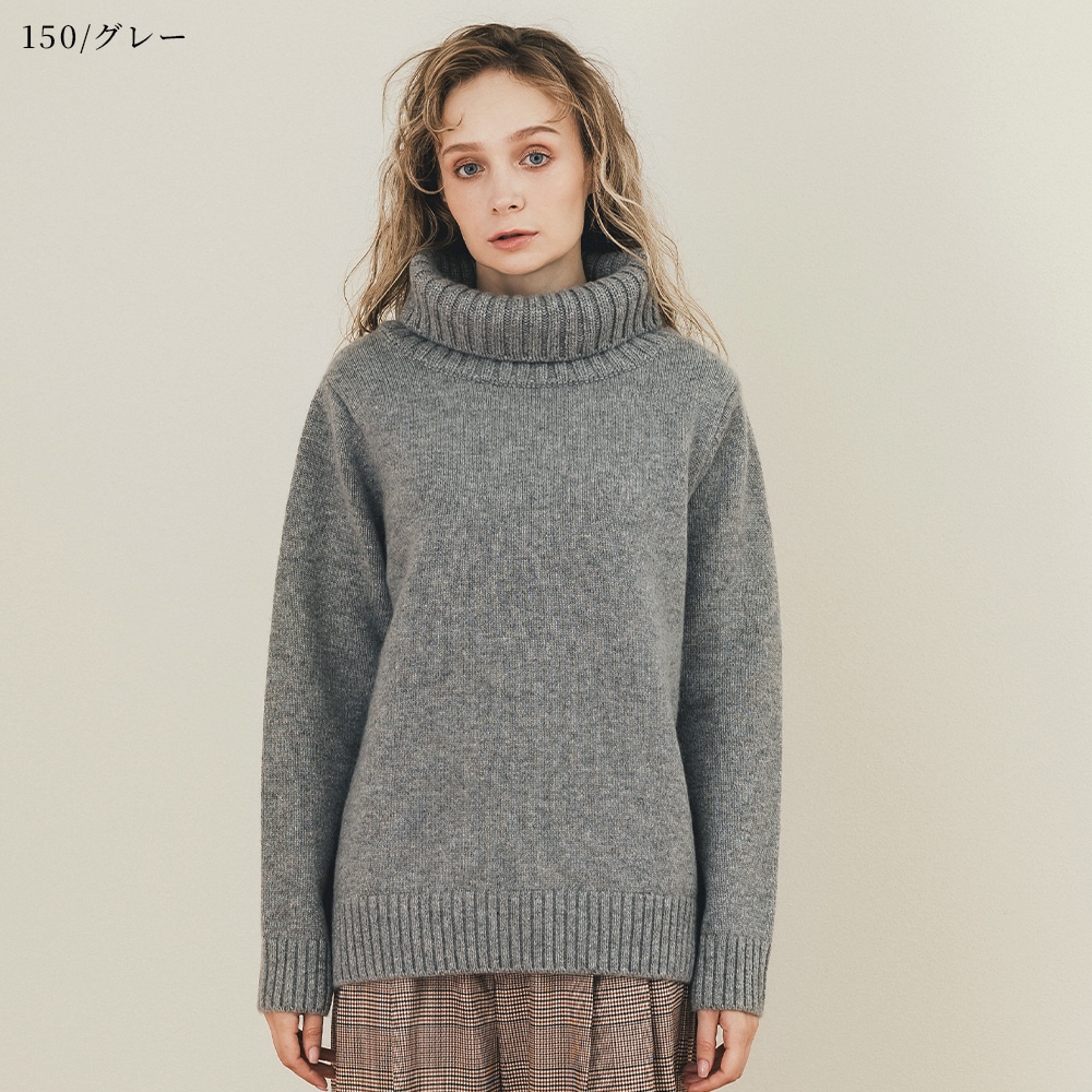 カシミヤ100％ ビッグタートルネック | Item,Knit | FUKAKINET