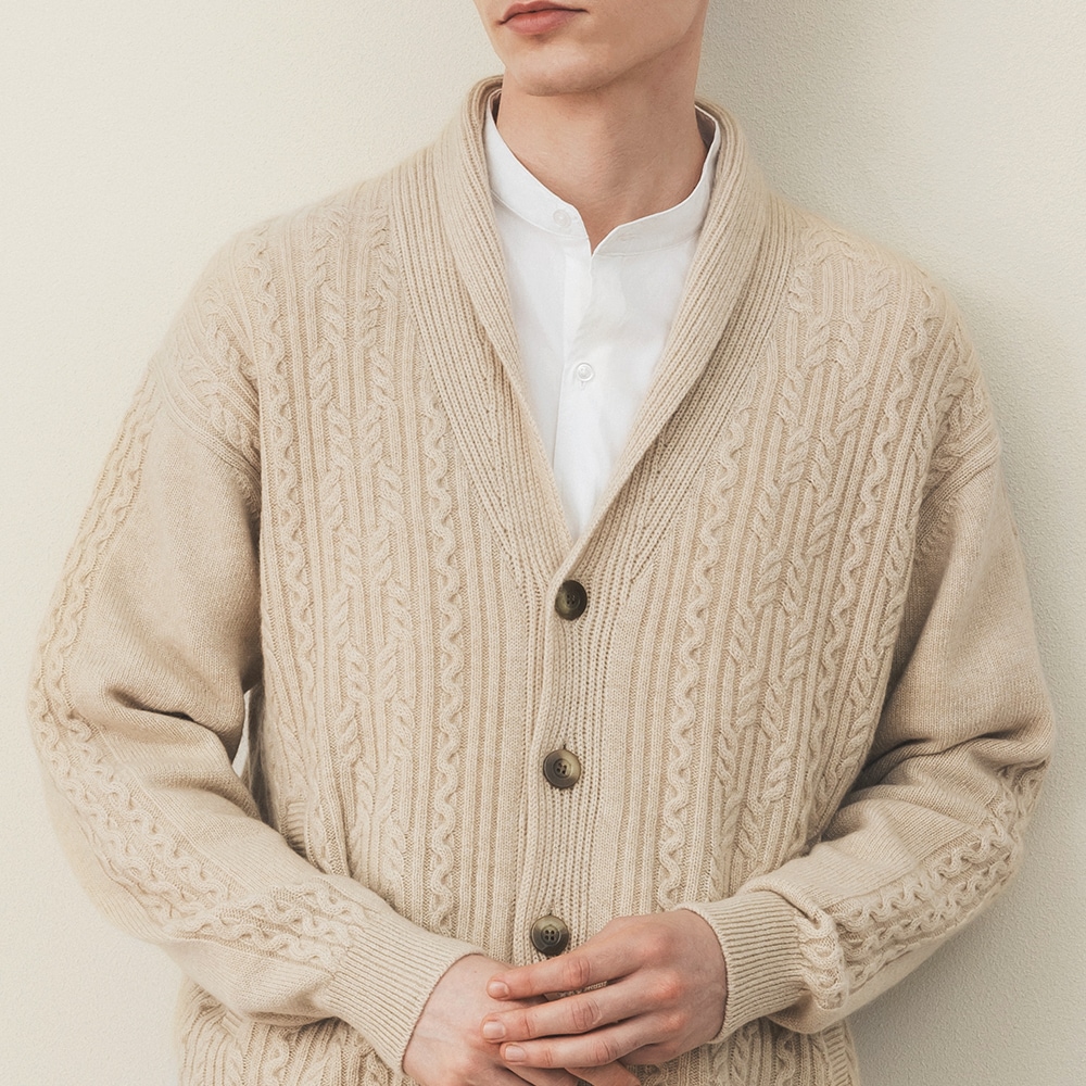 カシミヤ100％ ショールカラー | Item,Knit | FUKAKINET