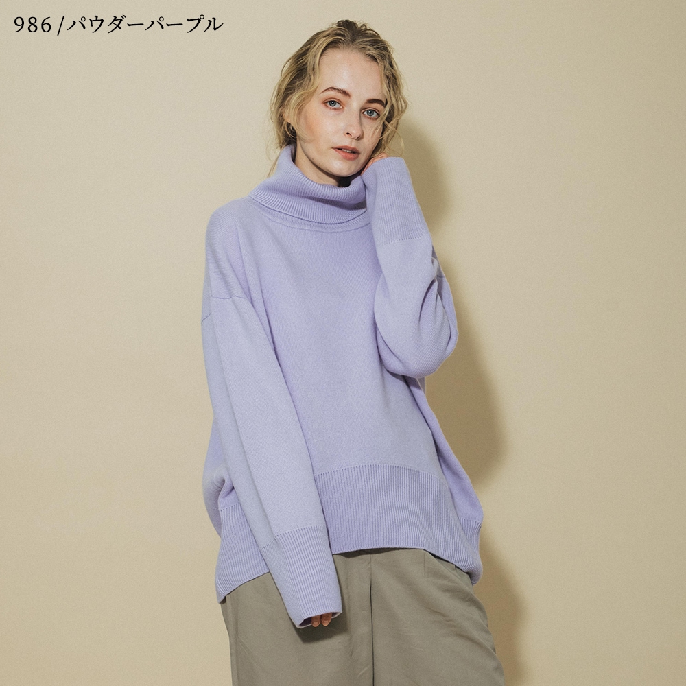 カシミヤ100％ Wフェイスオフタートルネック | Women's Knit | FUKAKINET