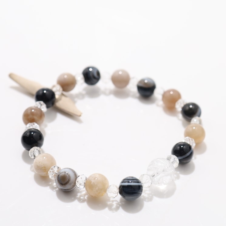 厄除け限定品】龍神守護ブレスレット：龍水晶＆天眼石｜パワーストーン