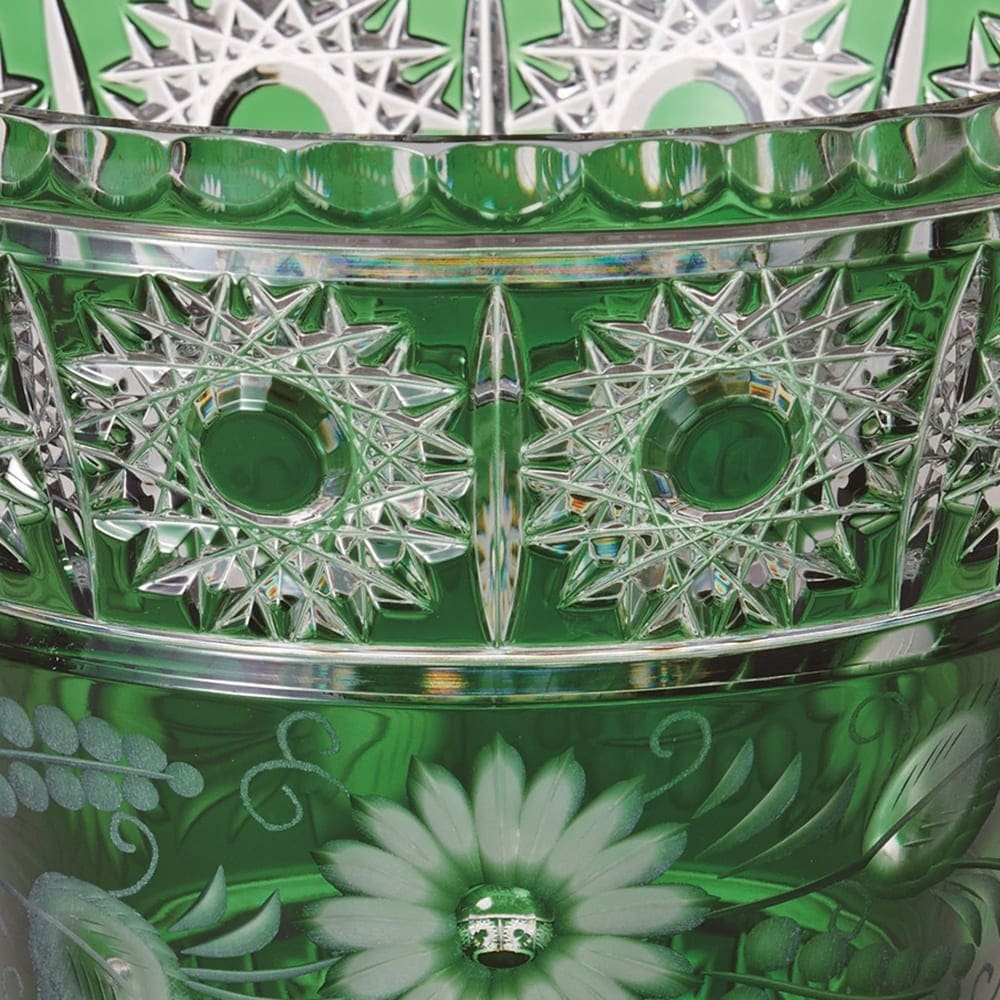 エルベクリスタル マドライン 色被せ花瓶 グリーン 1410/2050/26G