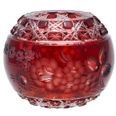 マイセンクリスタル マイセンフラワー 色被せ花瓶 レッド MFW/140/13R