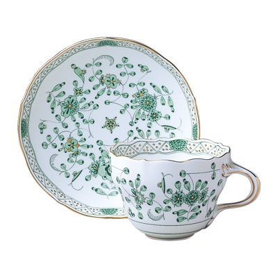 マイセン インドの花(グリーン) ティー/コーヒー兼用カップ＆ソーサー