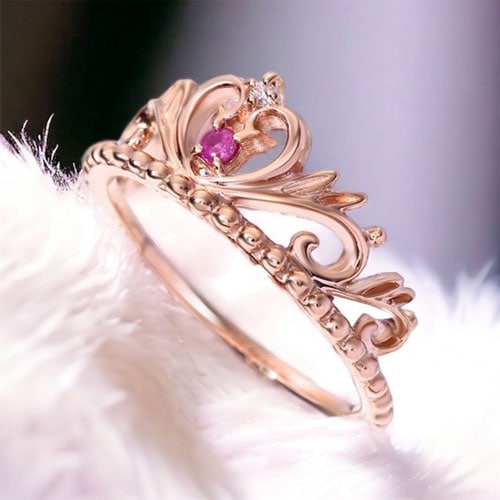 ≪SERASTINY / セラスティニー≫K10製 うさぎ-/ティアラハートリング