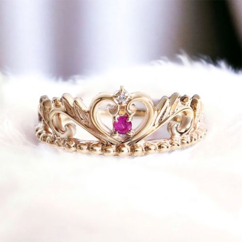 ≪SERASTINY / セラスティニー≫K10製 うさぎ-/ティアラハートリング