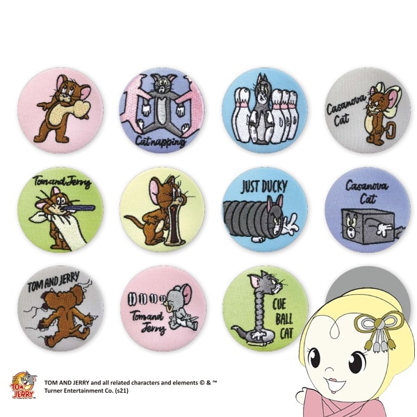 在庫処分 トムとジェリー 刺繍 缶バッジ かわいい キッズ かばん