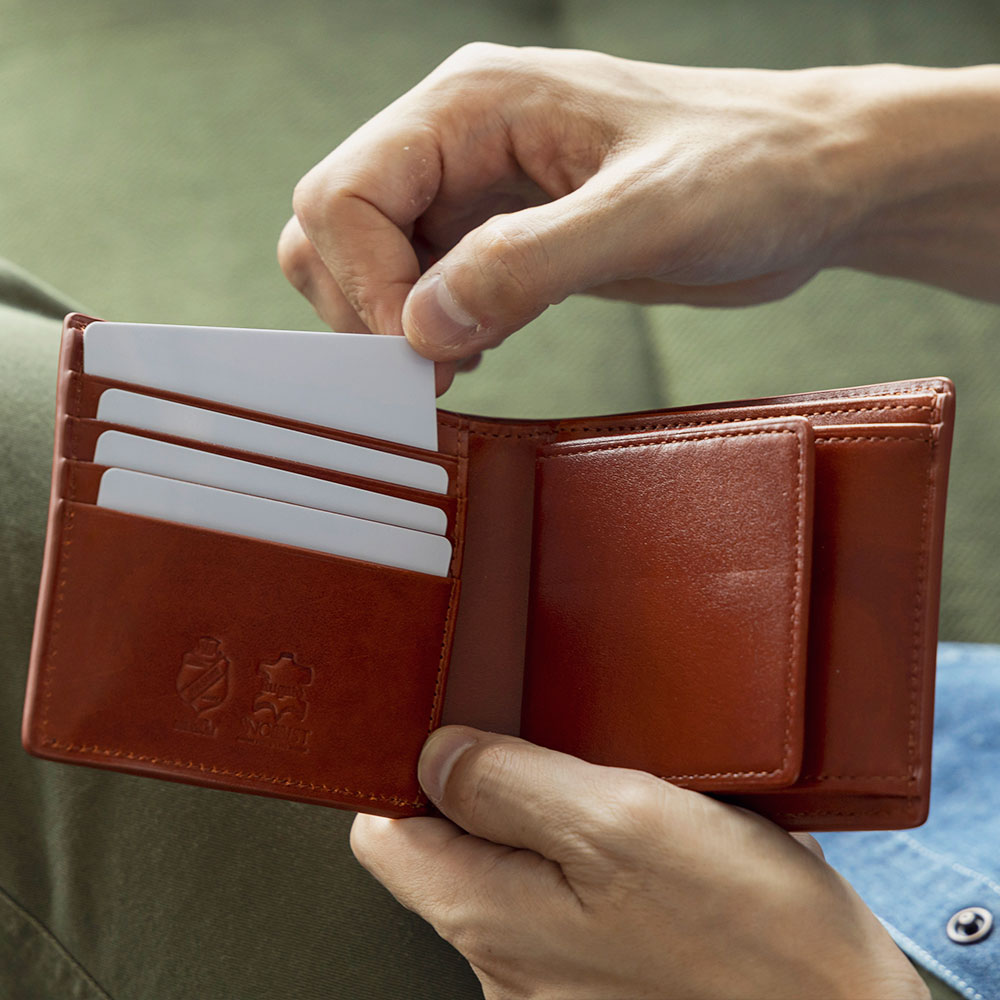 ルガトー レザー Rugato 二つ折り財布 本革 小銭入れ付き 財布