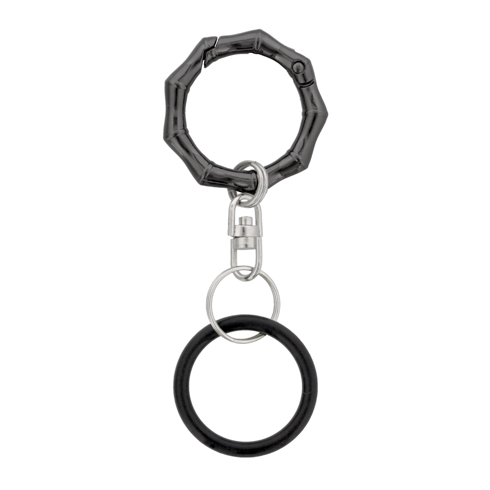 ペットボトルホルダー 竹カラビナ付キーホルダー ブラック｜パーツ材料