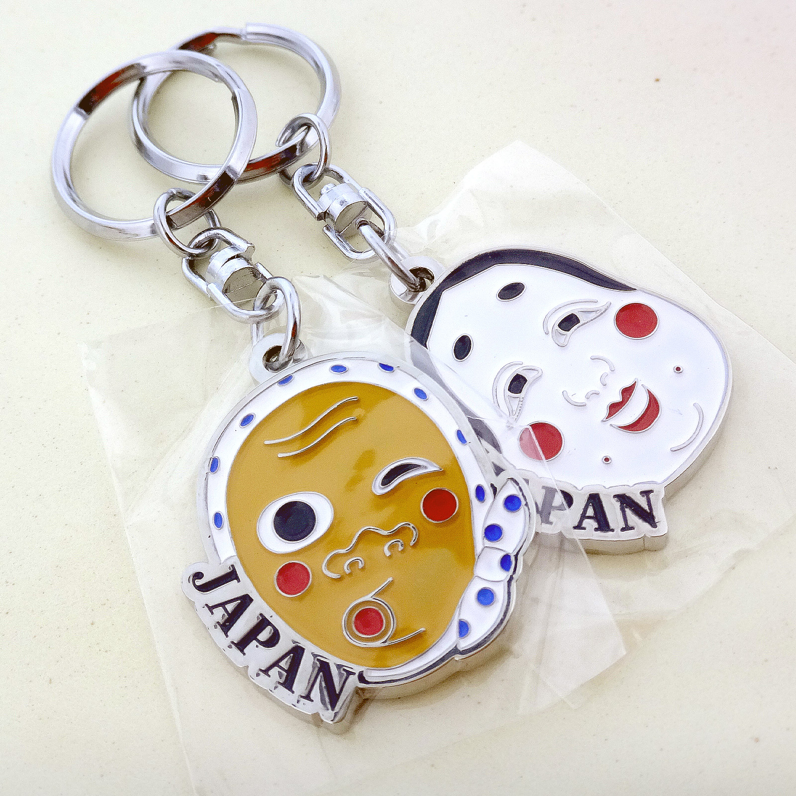 日本のお土産 観光 メタル キーホルダー No.33 お面 ひょっとこ
