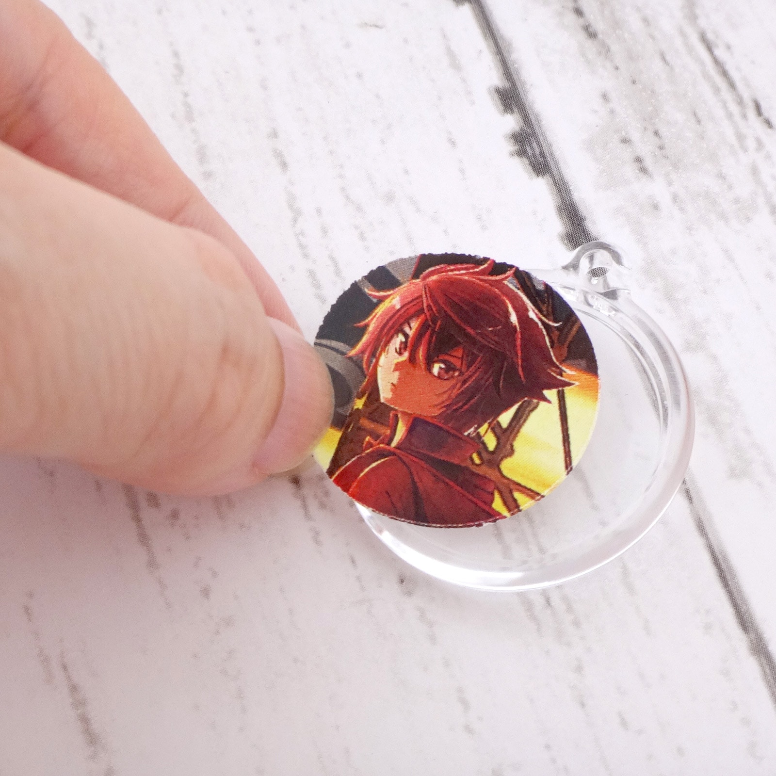 ハメパチ 丸型φ25mm KM25 キーホルダー 555 S 付き （CAK-M25A