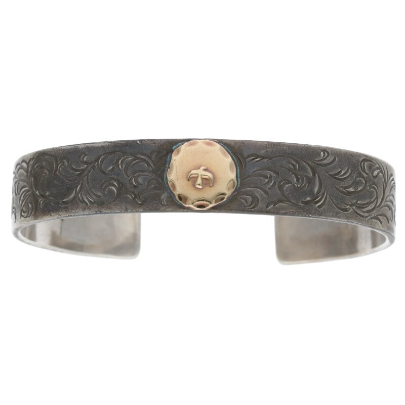 決算SALE】唐草彫り平打ちブレス M 【取扱：原宿シルバー店】 | すべて