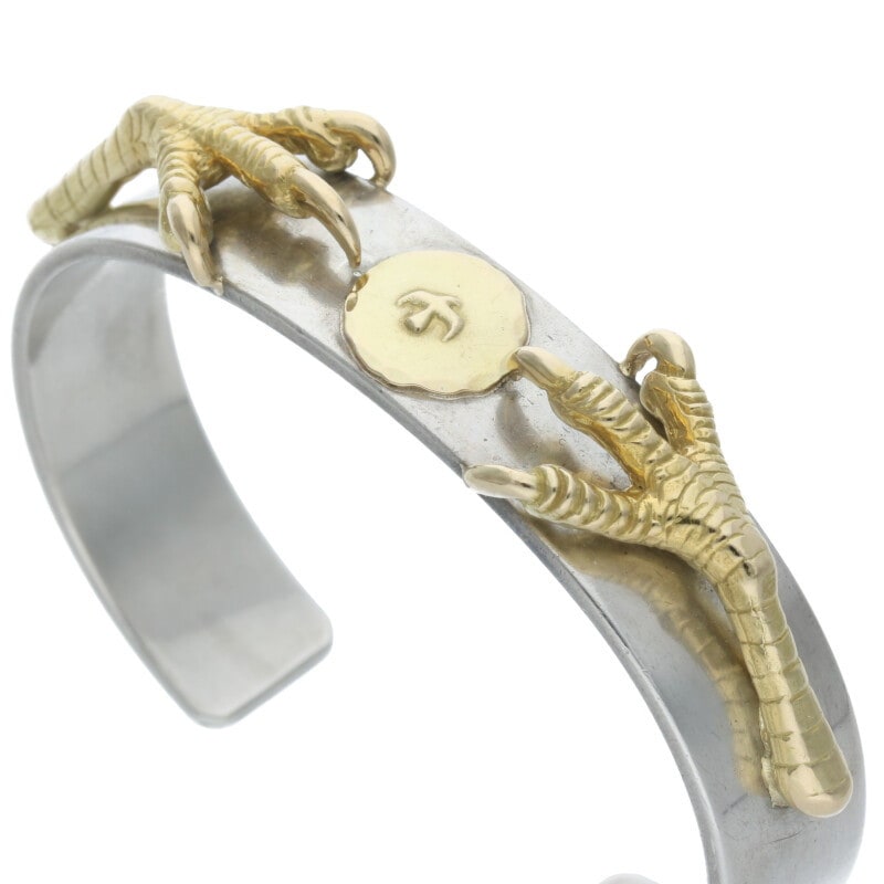 決算SALE】金爪付き平打ちブレス S ※ブレスのエンドに弱削れあり【取扱