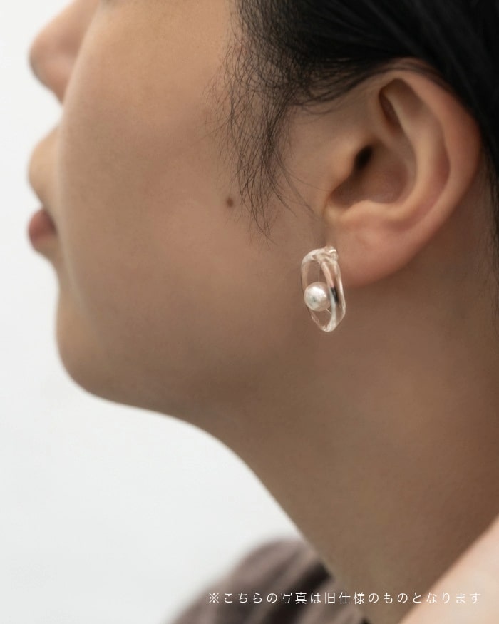 ピアス フープパール K10