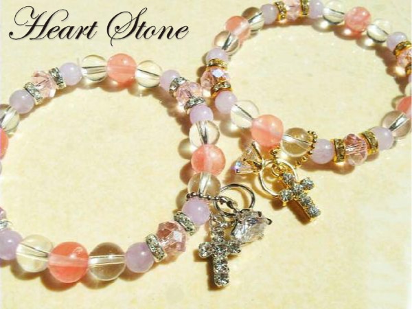 Berry様♥️ラリマー ハート＆ストロベリークォーツ天然石ブレスレット