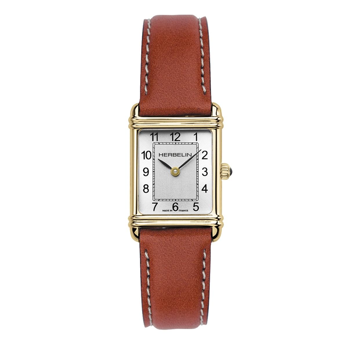 ARTDECO アールデコ クオーツ レディース 革ベルトブラウン スクエア