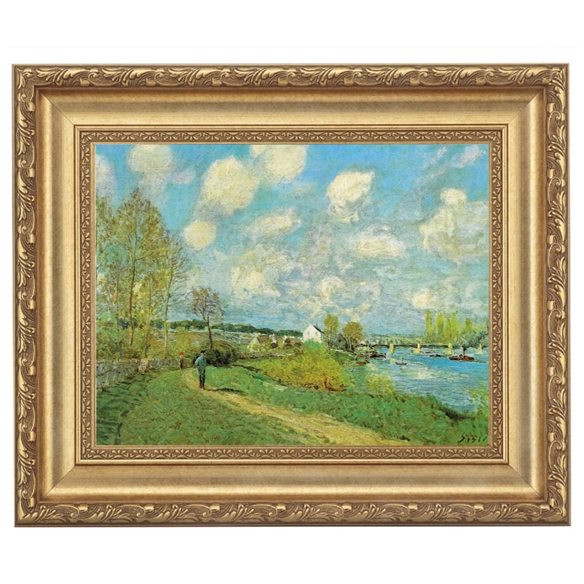 シスレー 「川のある風景」 4号 立体複製名画 : アートの友社 立体複製