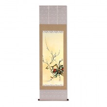 酒井抱一 「十二か月花鳥図」 十月 「柿に目白図」 複製掛軸 : 酒井抱