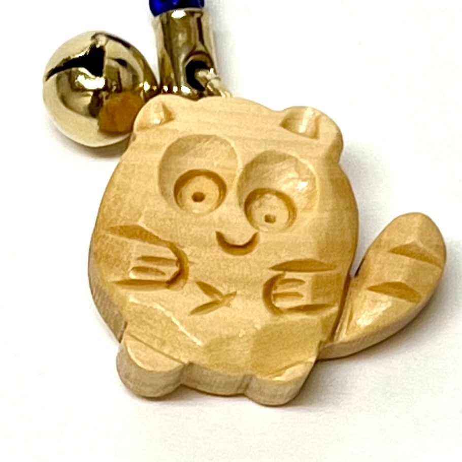 柘植根付】ミニたぬき